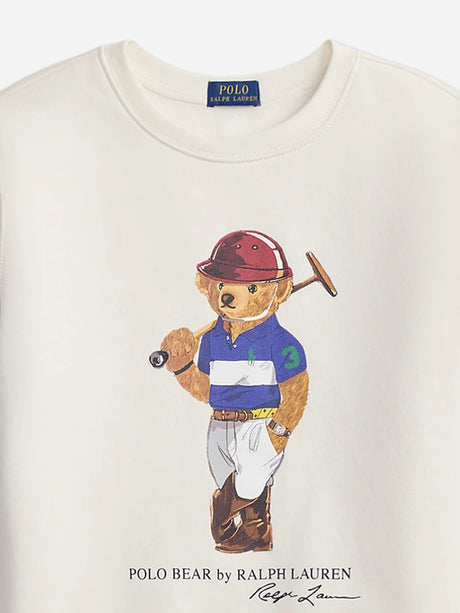 Ralph Lauren Boys Polo Bear Sweatshirt in White