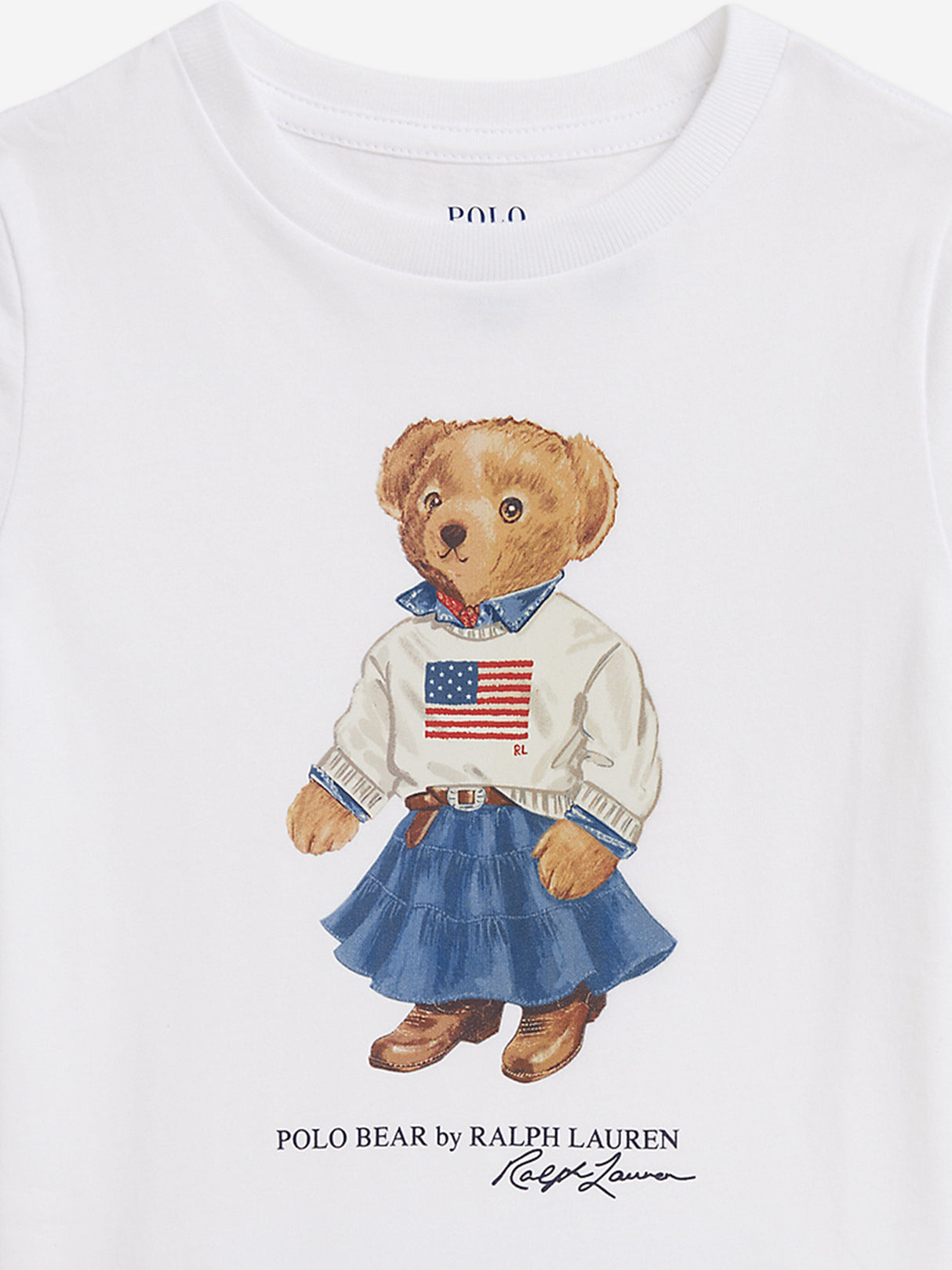 Ralph Lauren Girls Polo Bear T-Shirt in White