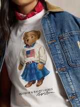 Ralph Lauren Girls Polo Bear T-Shirt in White