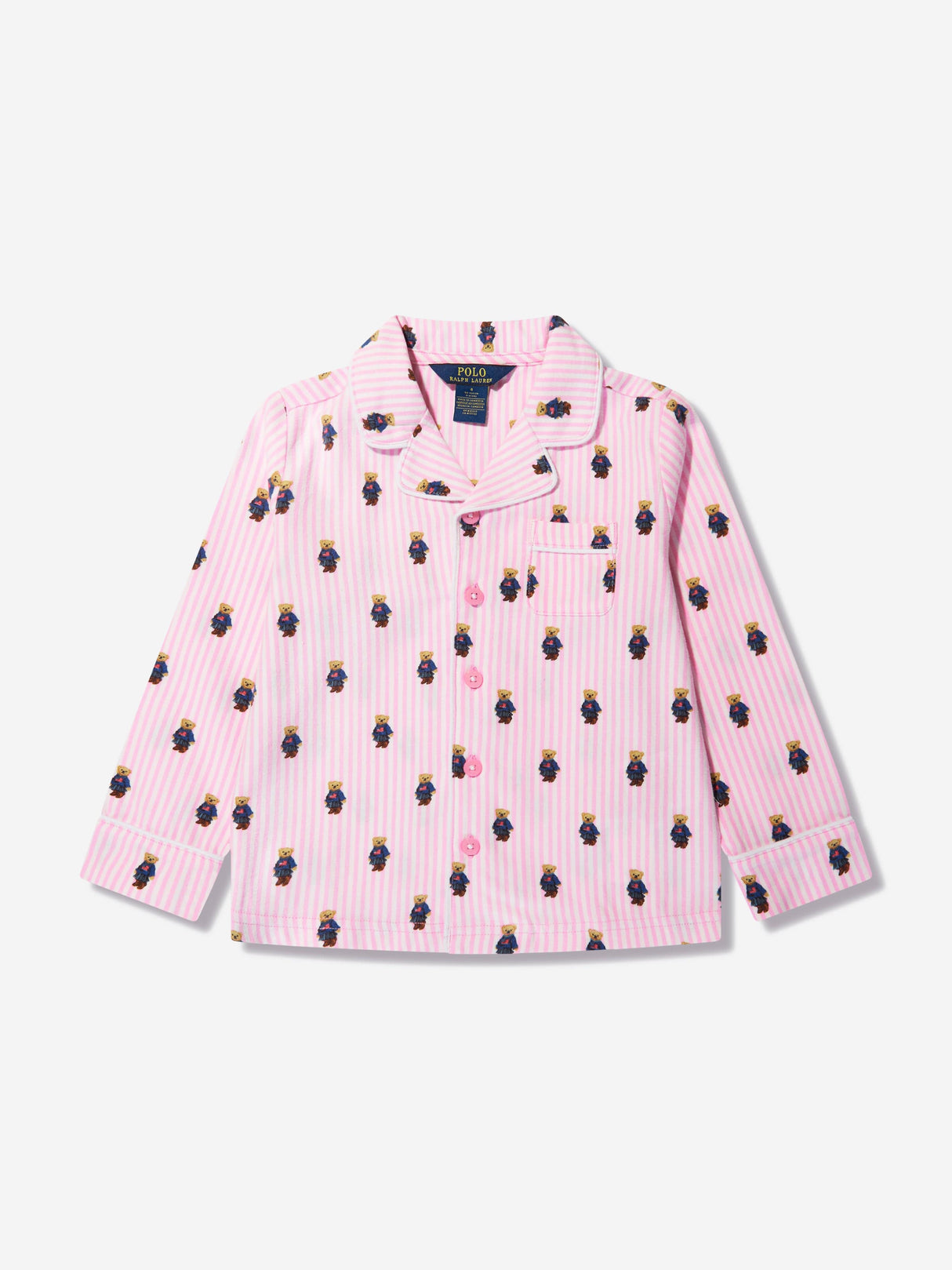 Ralph Lauren Girls Bear Pyjamas Set in Pink