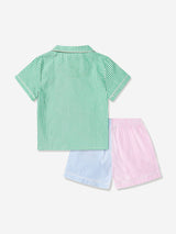 Ralph Lauren Girls Oxford Short Pyjama Set in Multicolour