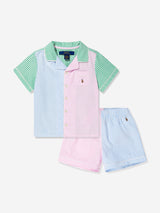 Ralph Lauren Girls Oxford Short Pyjama Set in Multicolour