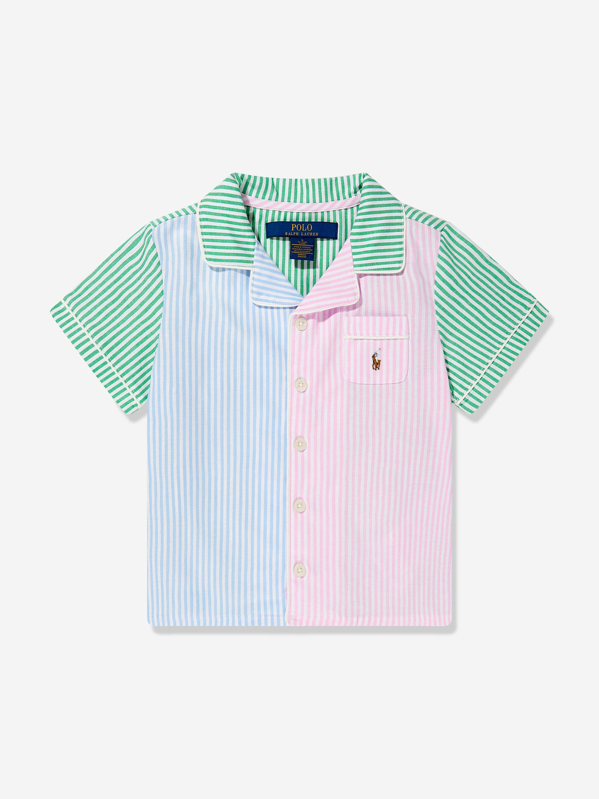 Ralph Lauren Girls Oxford Short Pyjama Set in Multicolour