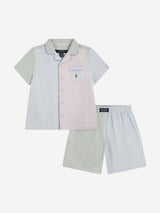 Ralph Lauren Boys Striped Oxford Short Pyjamas Set in Multicolour