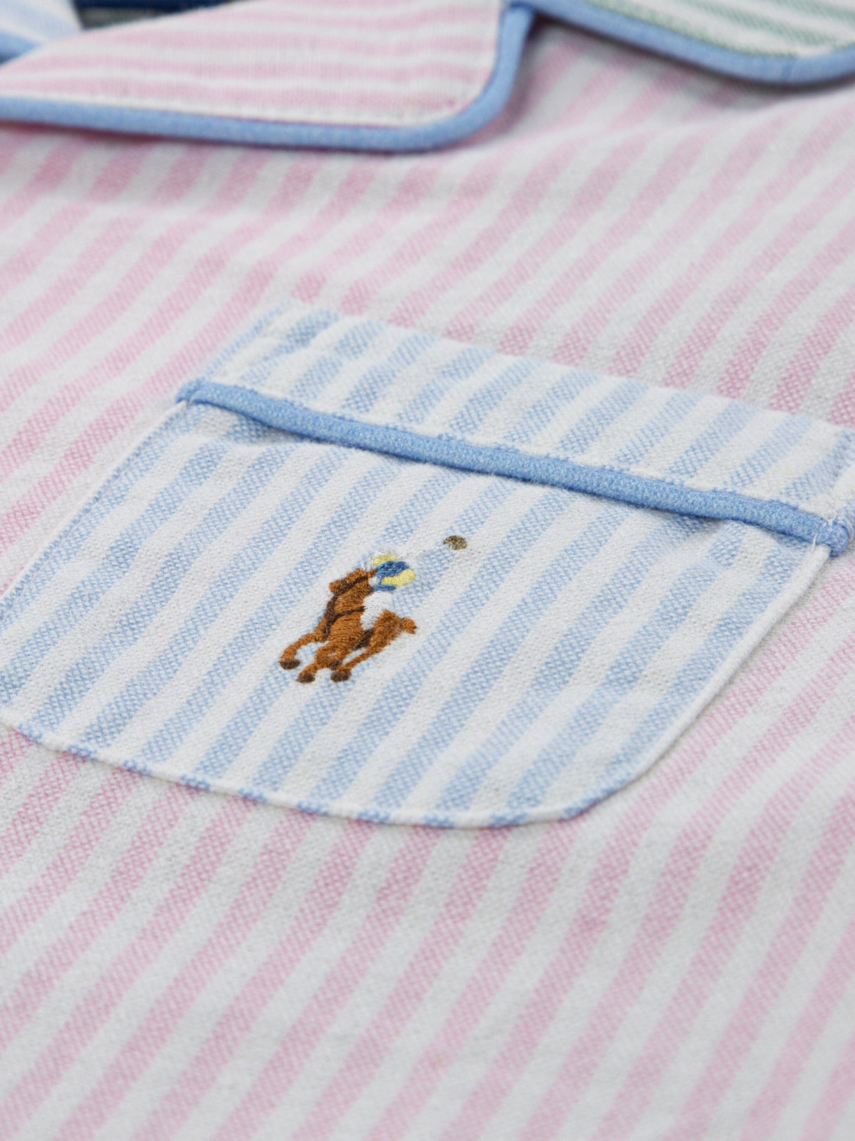 Ralph Lauren Boys Striped Oxford Short Pyjamas Set in Multicolour