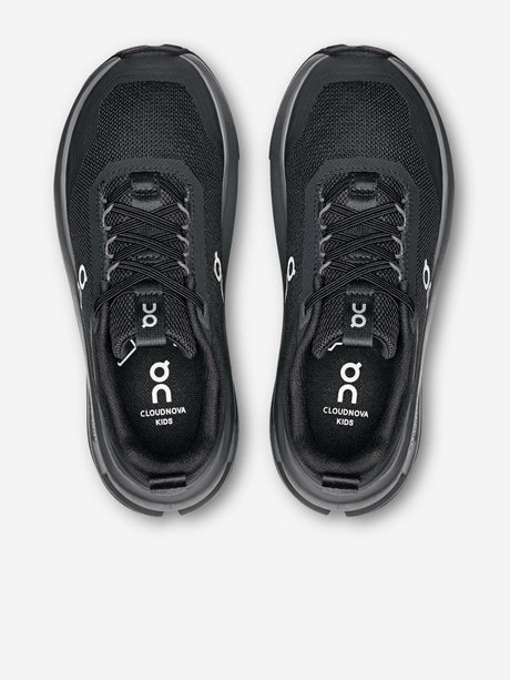 On Running Kids Cloudnova Trainers in Black