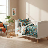FORREST 3 Piece Reversible Cot Bed Set – Organic Cotton Baby Bedding - Rainforest