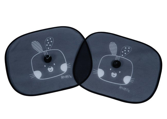 Redkite Folding Sunshades 2 Pack Sun Shades - Cotton Tail Rabbit Design - Black