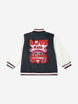 Stella McCartney Girls Love Varsity Jacket in Black