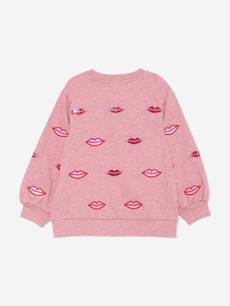 Stella McCartney Girls Lips Sweatshirt in Pink