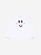 Stella McCartney Girls Face Print Sweatshirt in White