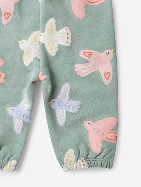 Stella McCartney Baby Girls Birds AOP Joggers in Grey