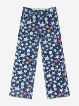 Stella McCartney Girls Wide Leg Star Jeans in Blue