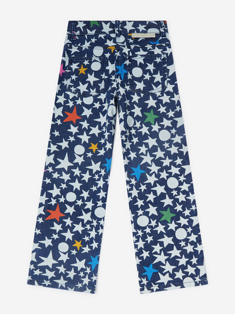 Stella McCartney Girls Wide Leg Star Jeans in Blue