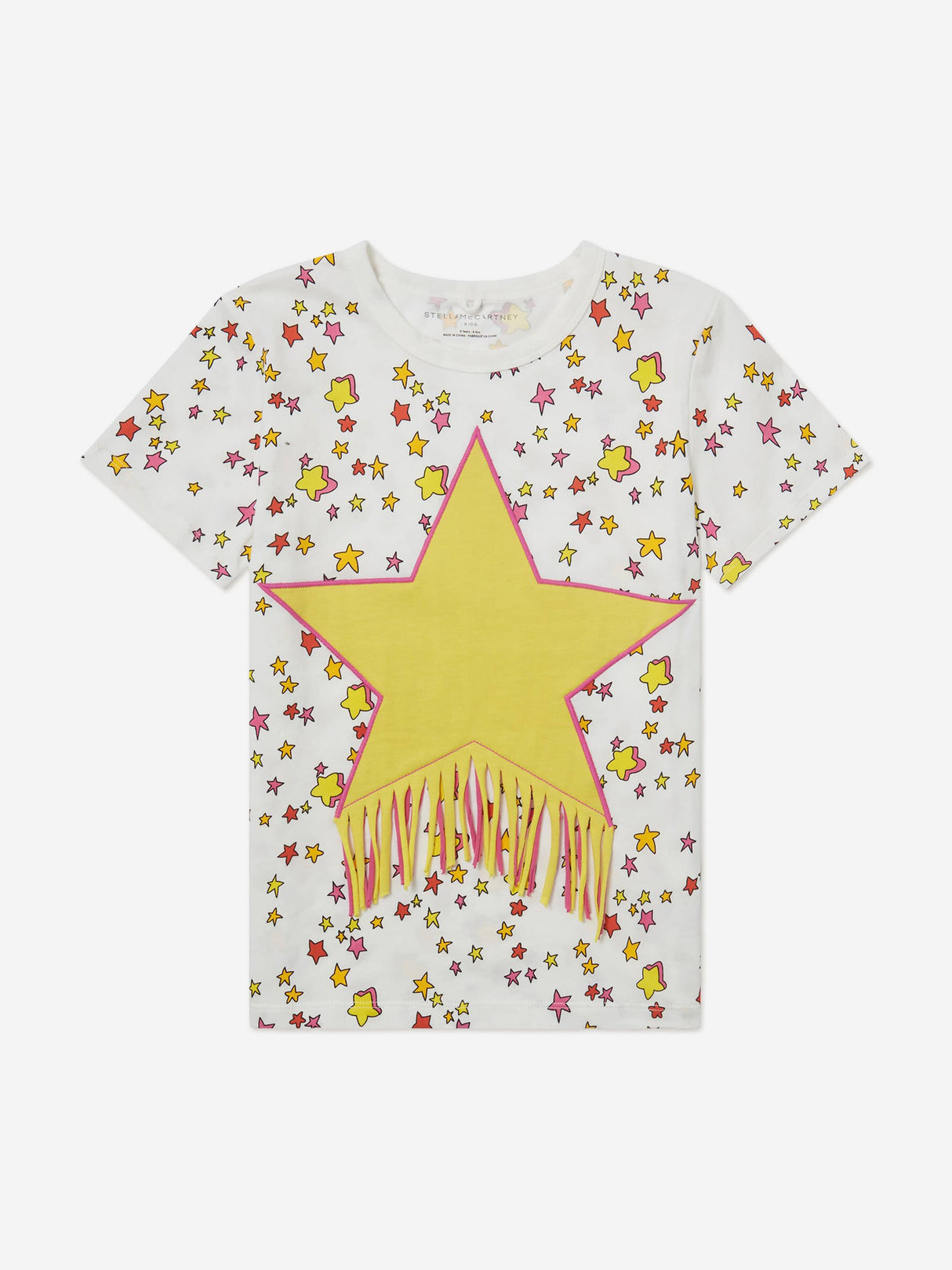 Stella McCartney Girls Fringed Star T-Shirt in Ivory