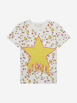 Stella McCartney Girls Fringed Star T-Shirt in Ivory