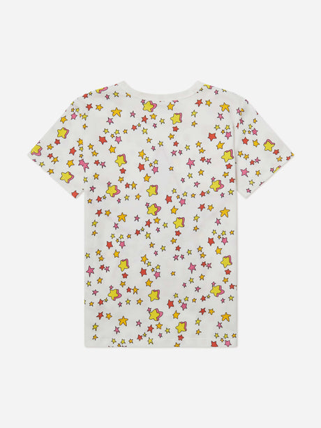 Stella McCartney Girls Fringed Star T-Shirt in Ivory