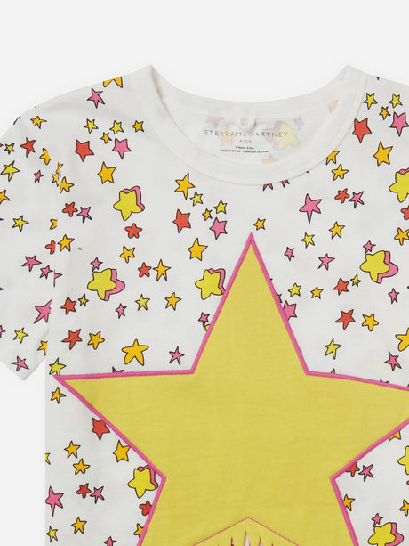 Stella McCartney Girls Fringed Star T-Shirt in Ivory