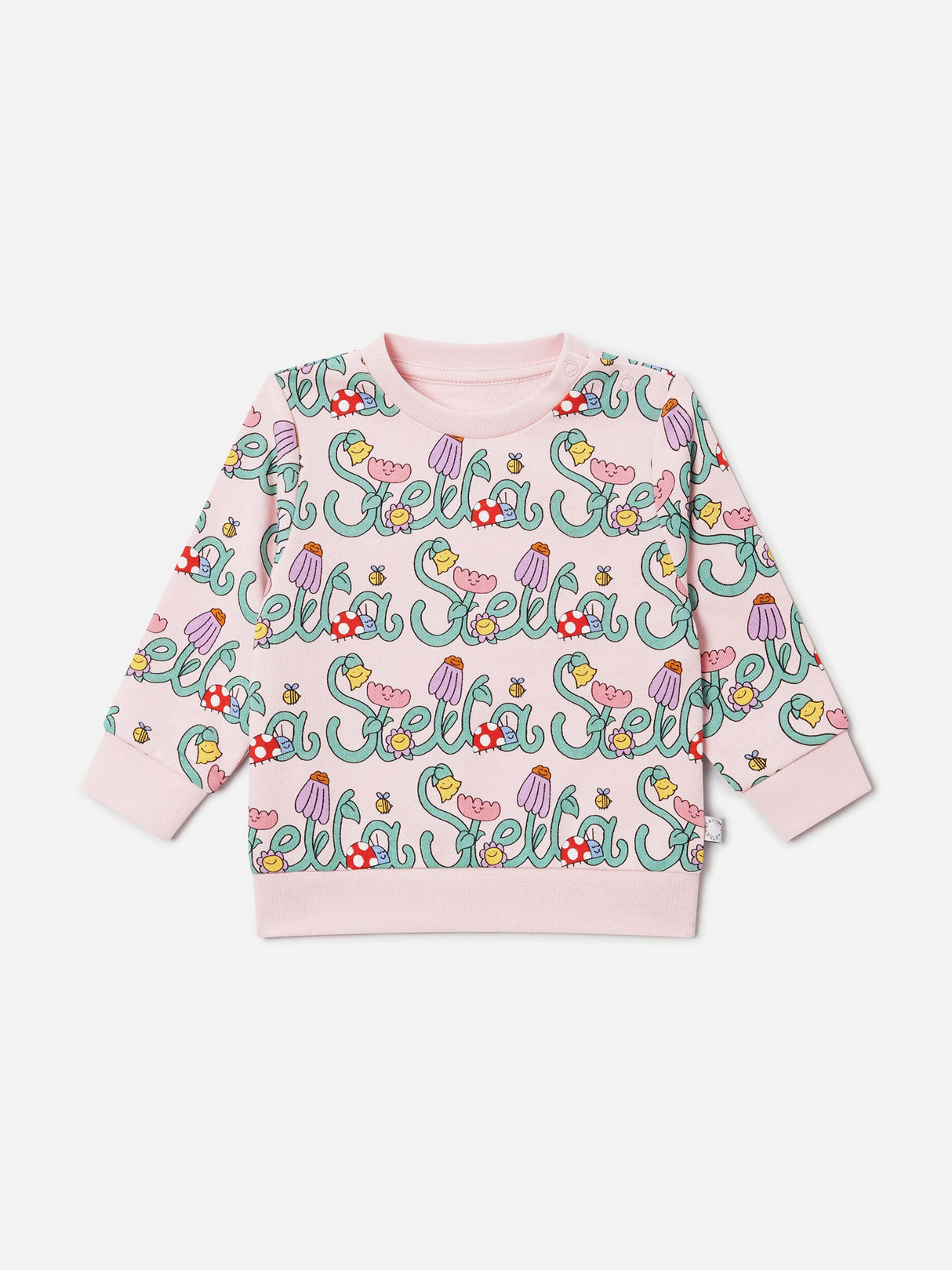 Stella McCartney Baby Girls Flower Logo Sweatshirt in Pink