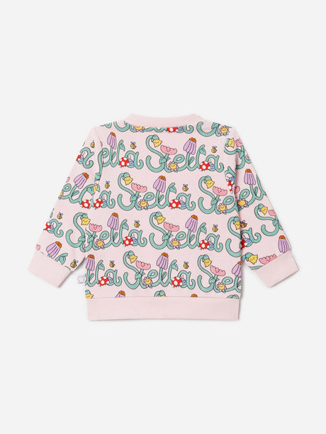 Stella McCartney Baby Girls Flower Logo Sweatshirt in Pink