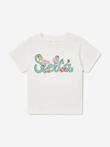 Stella McCartney Baby Girls Flower Logo T-Shirt in Ivory