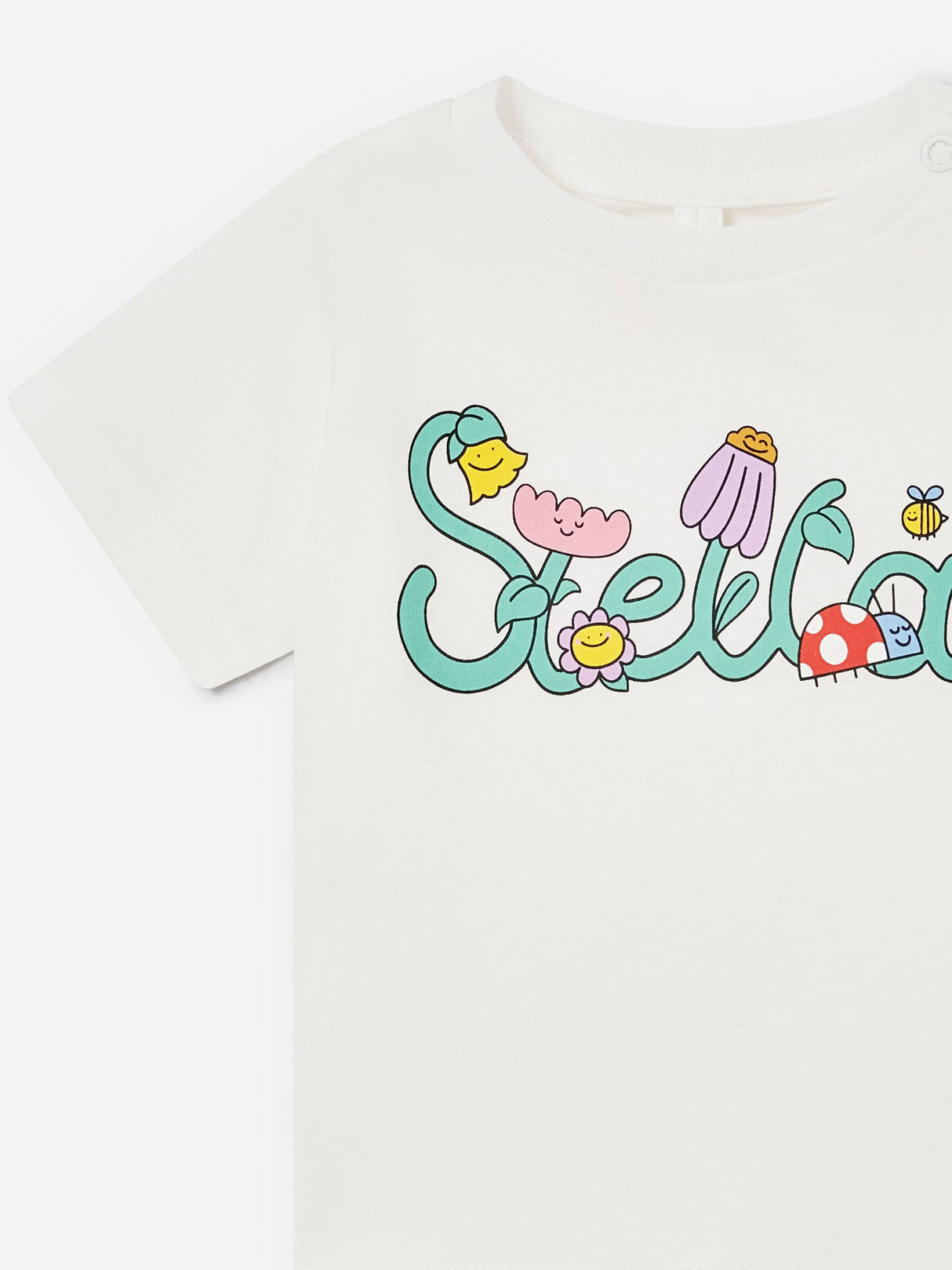 Stella McCartney Baby Girls Flower Logo T-Shirt in Ivory