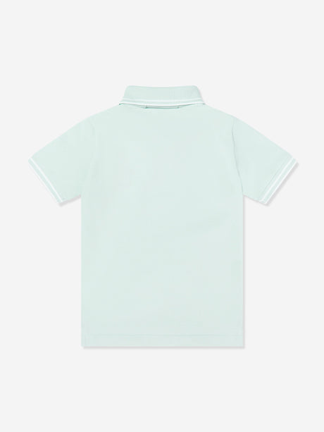 Stone Island Boys Compass Patch Polo Shirt in Blue