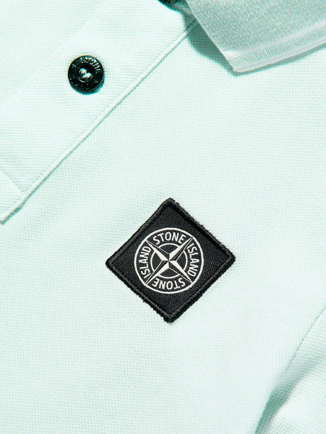 Stone Island Boys Compass Patch Polo Shirt in Blue