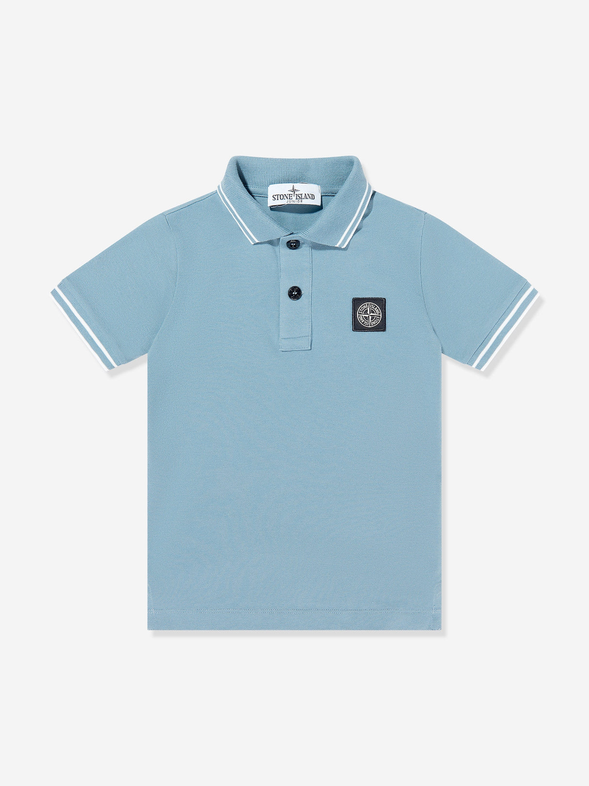Stone Island Boys Compass Patch Polo Shirt in Blue