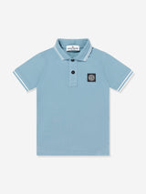 Stone Island Boys Compass Patch Polo Shirt in Blue