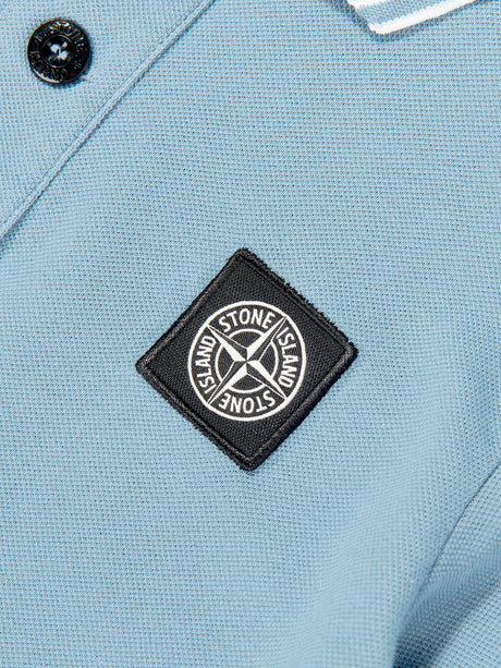 Stone Island Boys Compass Patch Polo Shirt in Blue