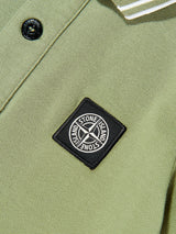 Stone Island Boys Compass Patch Polo Shirt in Green