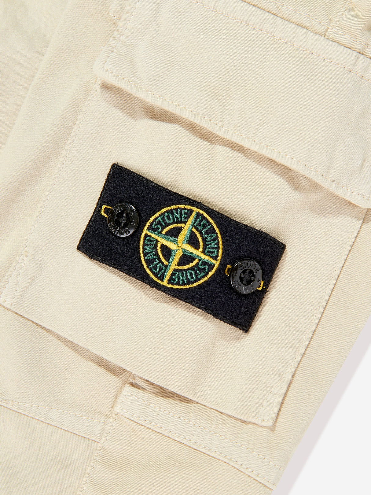 Stone Island Boys Regular Tapered Cargo Trousers in Beige