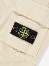 Stone Island Boys Regular Tapered Cargo Trousers in Beige