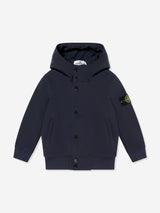 Stone Island Boy Hooded Bomber Jacket in Navy