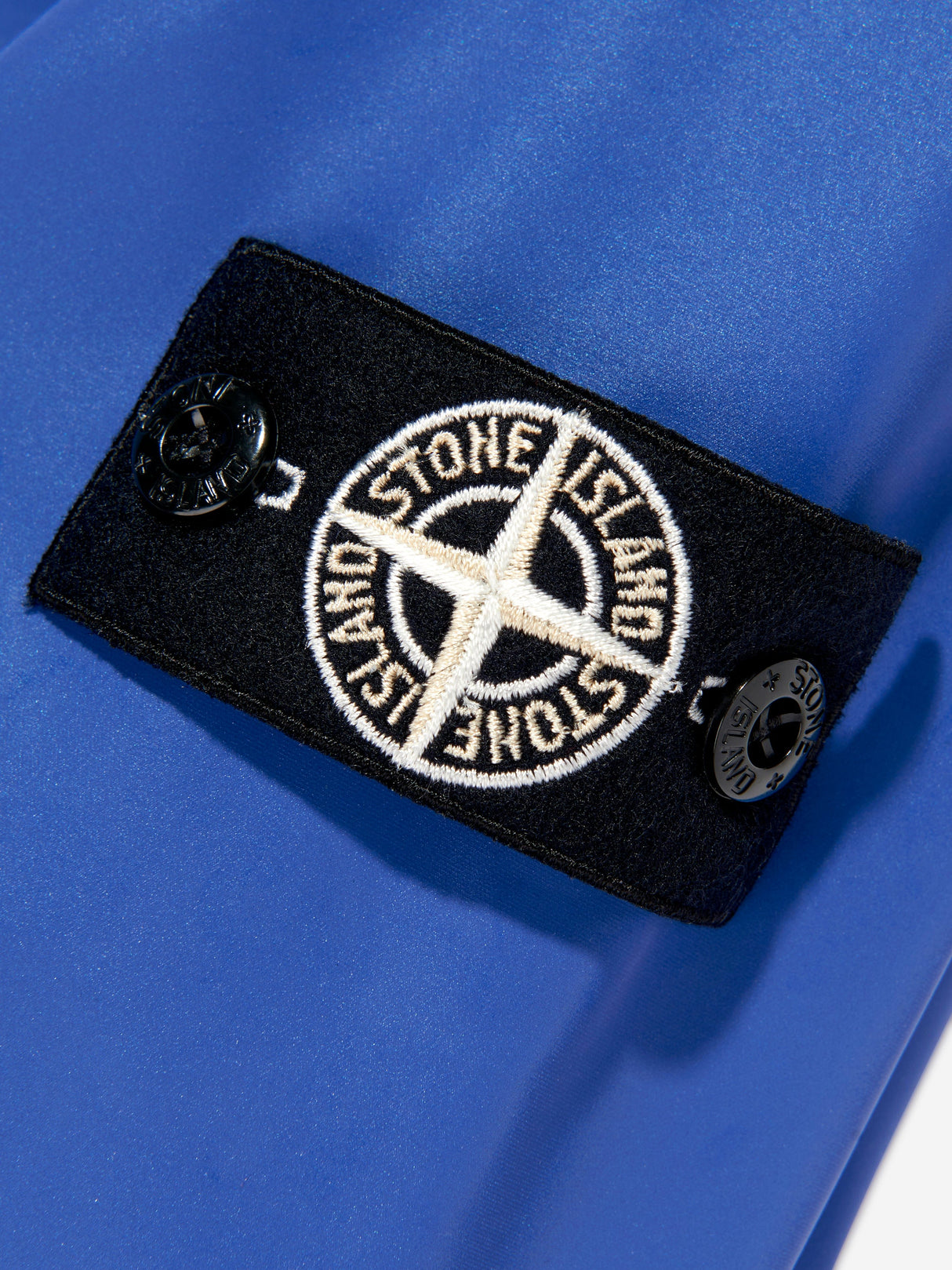 Stone Island Boys Plated Reflective Wind Resistant Hooded Jacket in Blue