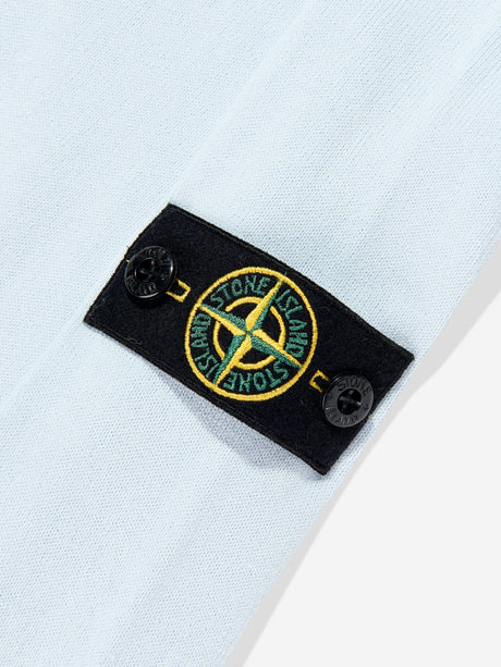 Stone Island Boys Knitted Long Sleeve Polo Shirt in Blue
