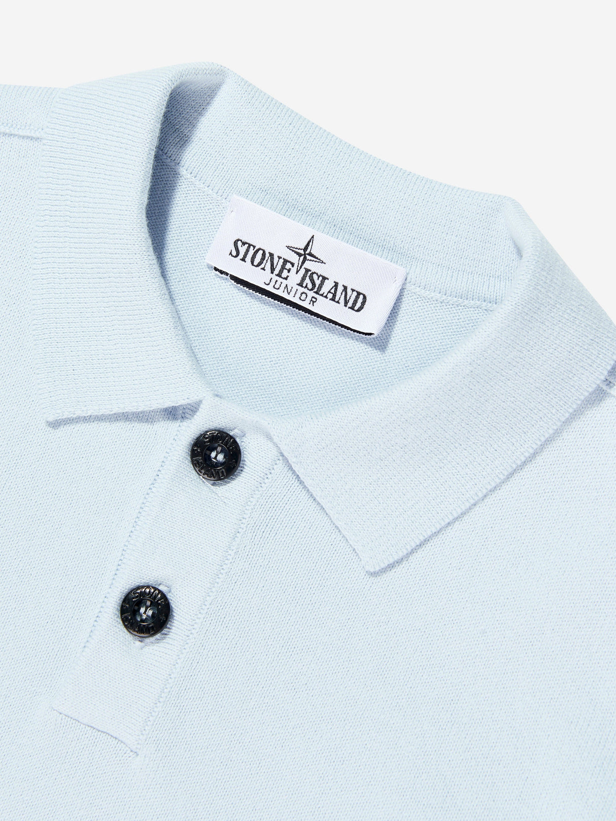 Stone Island Boys Knitted Long Sleeve Polo Shirt in Blue