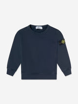 Stone Island Boys Cotton Fleece Sweatshirt in Navy