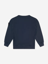 Stone Island Boys Cotton Fleece Sweatshirt in Navy