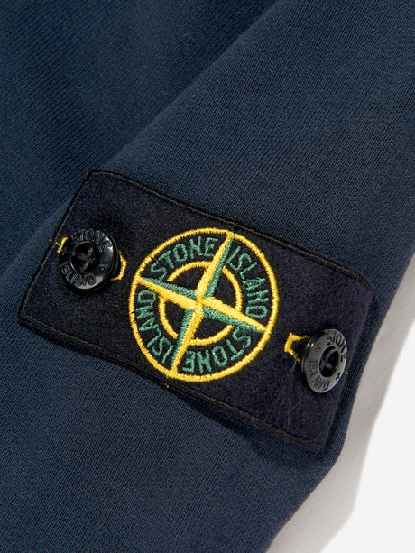 Stone Island Boys Cotton Fleece Sweatshirt in Navy