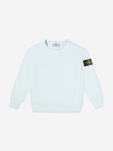 Stone Island Boys Cotton Fleece Sweatshirt in Blue