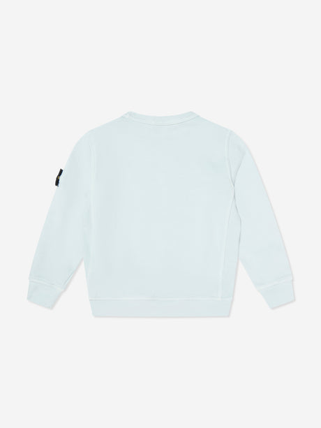 Stone Island Boys Cotton Fleece Sweatshirt in Blue