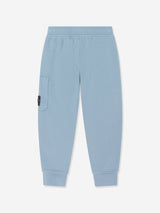 Stone Island Boys Logo Pocket Joggers in Blue
