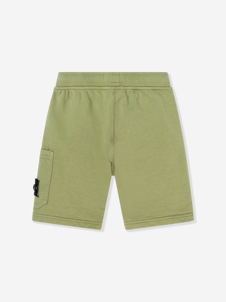 Stone Island Boys Logo Pocket Shorts in Green