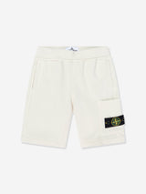 Stone Island Boys Logo Pocket Shorts in Ivory