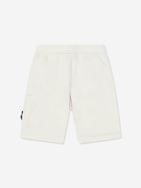Stone Island Boys Logo Pocket Shorts in Ivory
