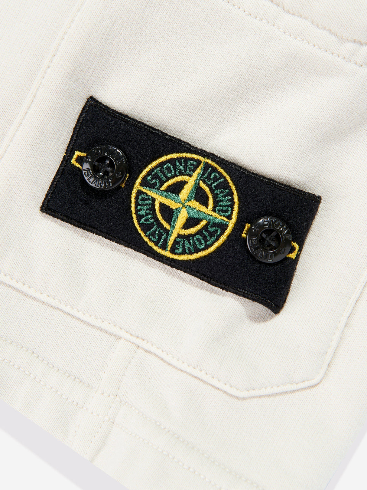 Stone Island Boys Logo Pocket Shorts in Ivory