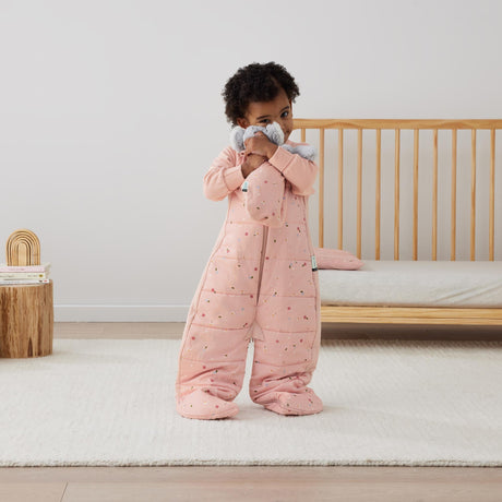 ergoPouch - Organic Winter Long Sleeved 2 in 1 Sleeping Suit Bag - Daisy 3.5 TOG