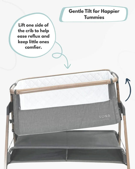 Sona Bedside & Co-Sleeping Crib - Grey